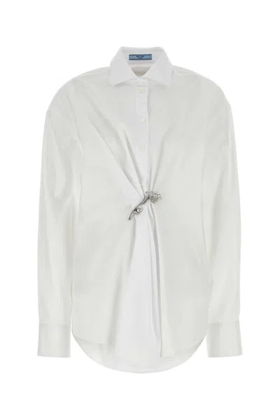 Prada Women's Poplin Shirt In White