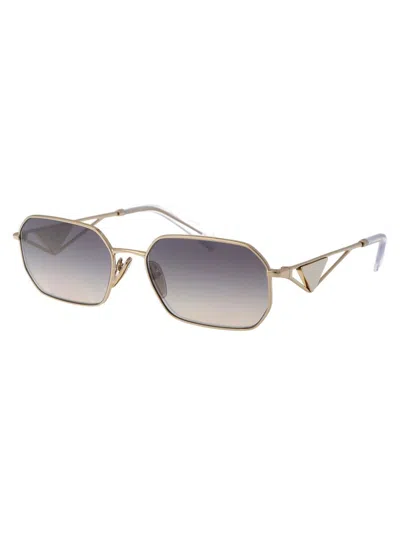 Shop Prada Sunglasses In Zvn30c Pale Gold