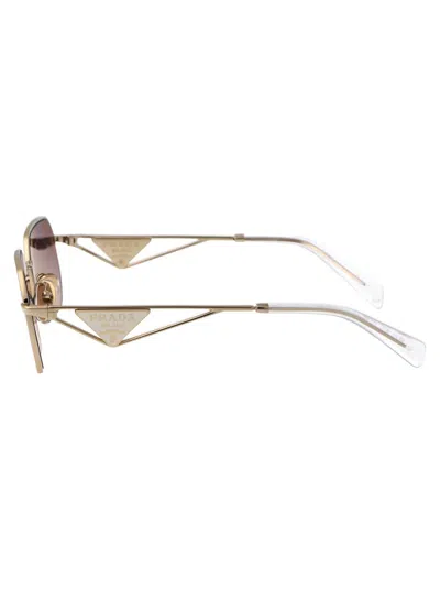 Shop Prada Sunglasses In Zvn30c Pale Gold