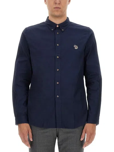 Shop Ps By Paul Smith Ps Paul Smith Shirt With Patch In Blue