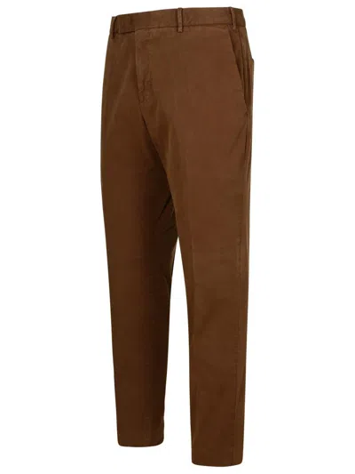 Pt01 Belt-loop Casual Pants In Brown