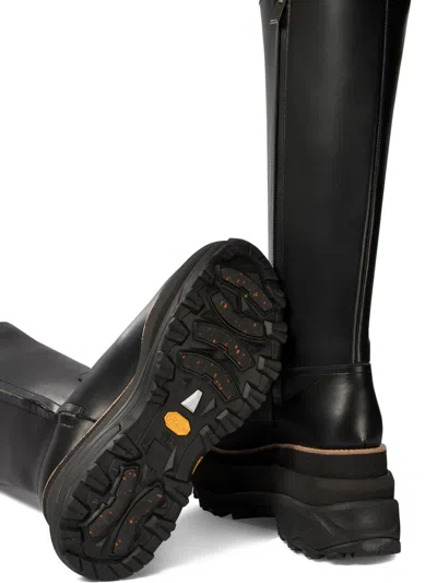 Sacai Tall Boots With Lug Sole And Platform In Black