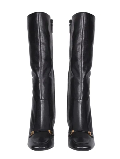 Saint Laurent 105mm Camden Leather Boots In Black