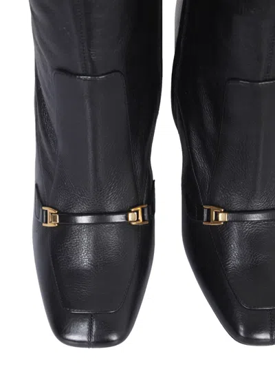 Saint Laurent 105mm Camden Leather Boots In Black