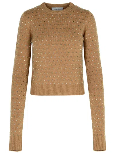 Sportmax Women Studded Wool-blend Sweater In Brown