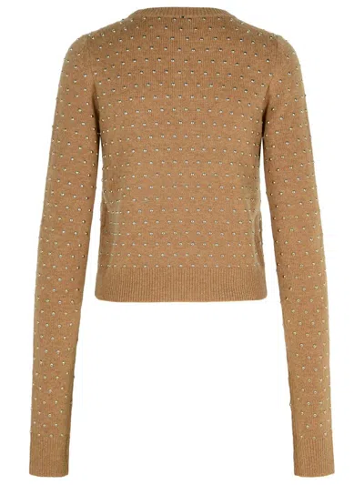 Sportmax Women Studded Wool-blend Sweater In Brown