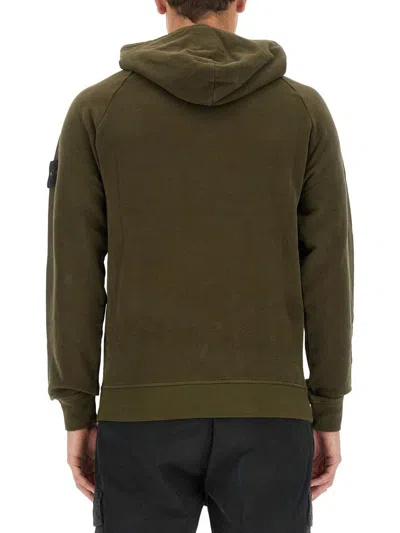 Shop Stone Island Sweatshirt With Logo In Green