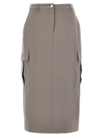 Theory Grey Relaxed Cargo Skirt In Gray