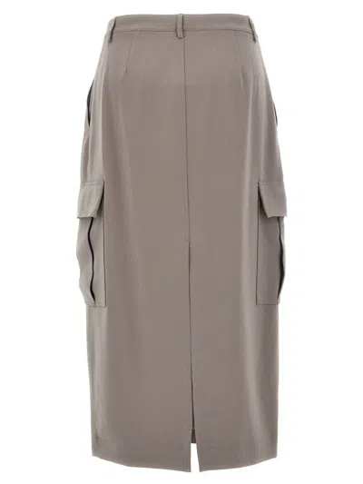 Theory Grey Relaxed Cargo Skirt In Gray