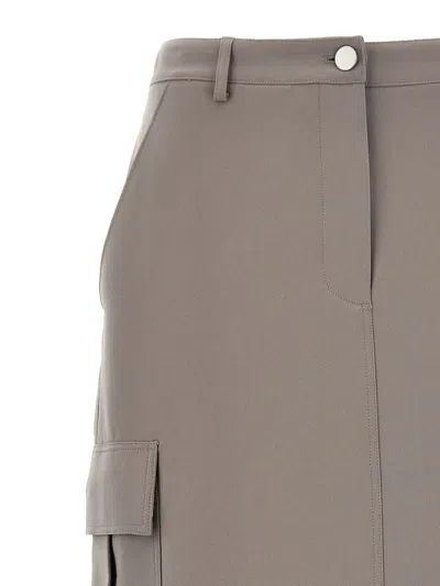 Theory Grey Relaxed Cargo Skirt In Gray