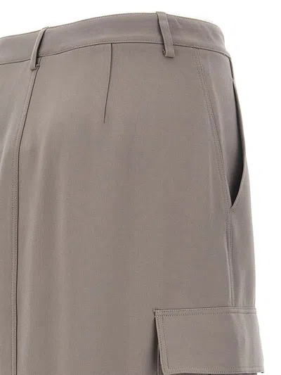 Theory Grey Relaxed Cargo Skirt In Gray