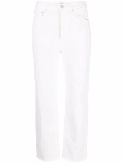Totême High-waisted Wide Leg Trousers With Slanted Pockets In Beige