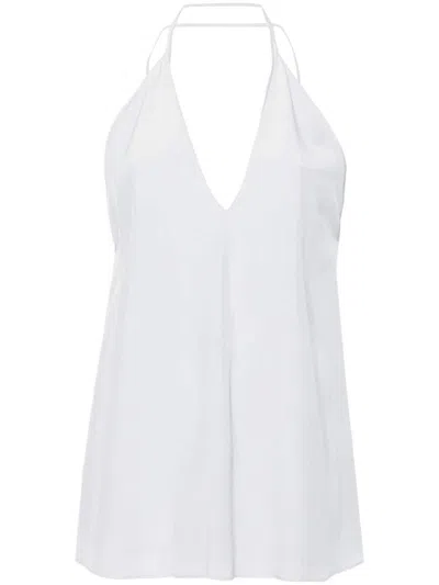 Totême Toteme Double-halter Silk Top Women In Ice