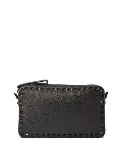 Shop Valentino Garavani "rockstud" Crossbody Bag In Black