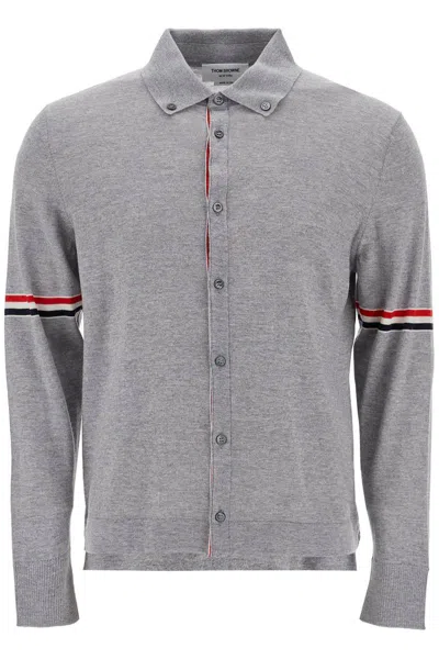 Shop Thom Browne Wool Button-down Cardigan For In Grey