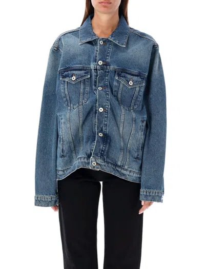 Shop Y/project Wire Denim Jacket In Vintage Blue