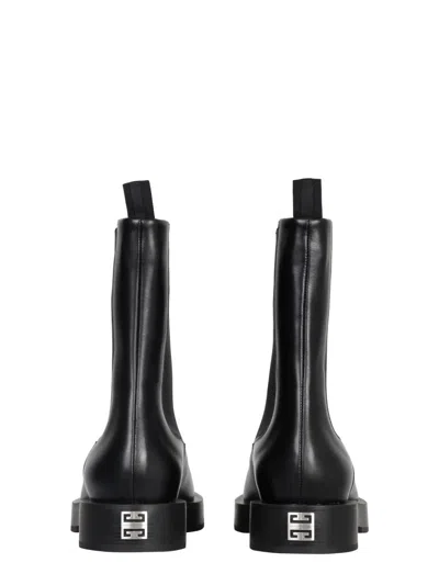 Givenchy Squared Box Leather Chelsea Boots In Black
