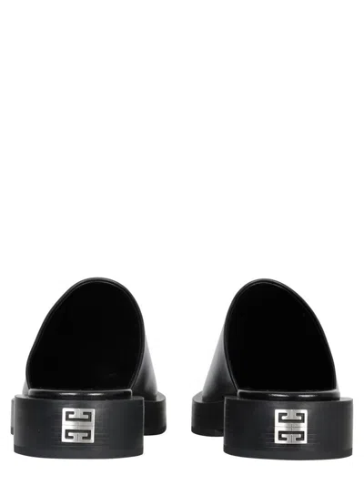 Givenchy Logo Plaque Block-heel Mules In Black