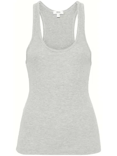 Agolde Poppy Ribbed Stretch Organic Cotton And Tencel Lyocell-blend Jersey Tank In Gryhr