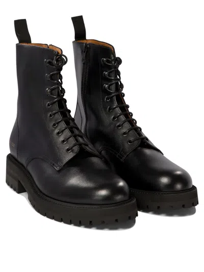 Shop Common Projects Leather Combat Boots In Black