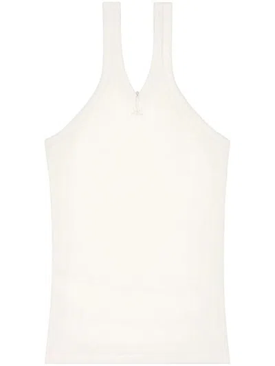 Courrèges Courreges Pre Criss Cross Cotton Tank Top In Heritage White