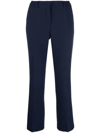 Shop L'autre Chose Cropped Tailored Trousers In Blue