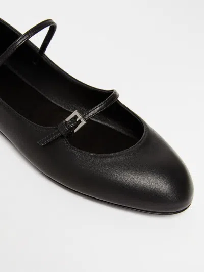 Shop Max Mara Circus Nappa Leather Ballet Flats In Black