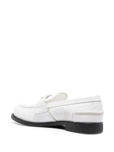 Miu Miu Patent Leather Penny Loafers In White