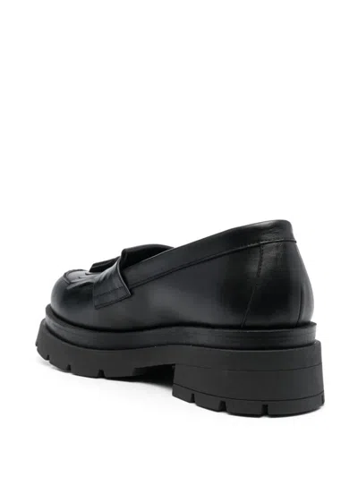 P.a.r.o.s.h Tassel Detail Leather Loafers In Black