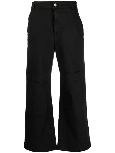 P.a.r.o.s.h Black Low-rise Wide-leg Jeans In Black