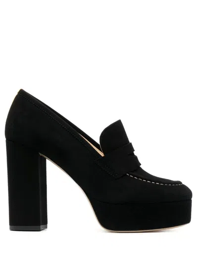 P.a.r.o.s.h . Penny-slot 115mm Suede Platform Sandals In Black