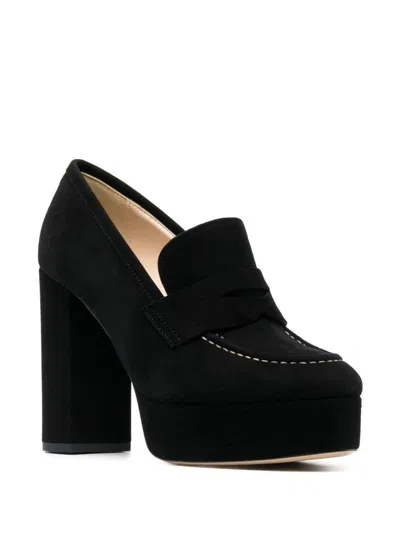P.a.r.o.s.h . Penny-slot 115mm Suede Platform Sandals In Black