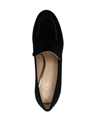 P.a.r.o.s.h . Penny-slot 115mm Suede Platform Sandals In Black