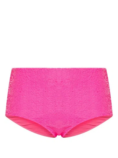 P.a.r.o.s.h Sequined High-waisted Bikini Bottoms In Rosa Fluo