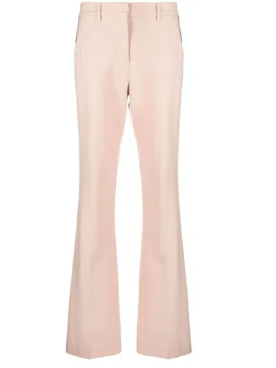 P.a.r.o.s.h Flared Trousers With Side Stripe Detail In Beige