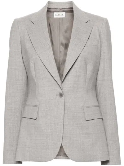 P.a.r.o.s.h Single-breasted Wool Blazer In Grey