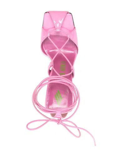 Attico Adele 105 Calf Leather Sandals In Pink