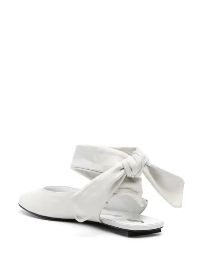 Attico Bridal Cloe Leather Slingback Flats In White