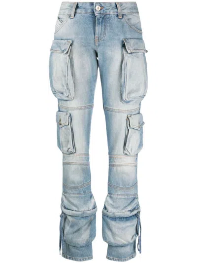 Attico Essie Flared Cargo Pants In Navy