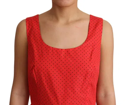 Dolce & Gabbana Elegant Polka Dotted A-line Sleeveless Dress In Red