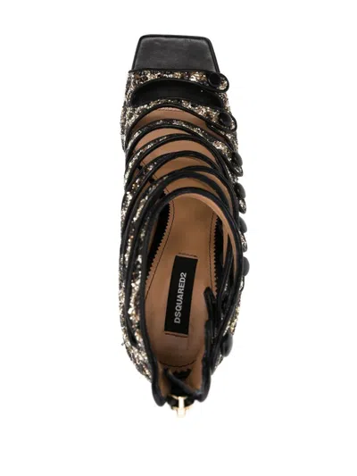 Dsquared2 Glitter-embellished Leopard-print Sandals