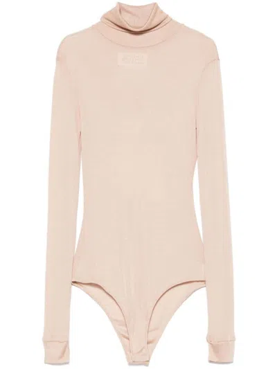 Maison Margiela Maison Martin Margiela Women Body Collo Alto Semitrasparente In Beige