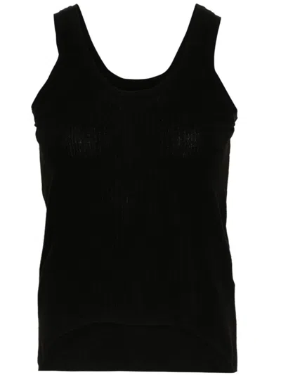 Maison Margiela Ribbed Knit Tank Top In Black