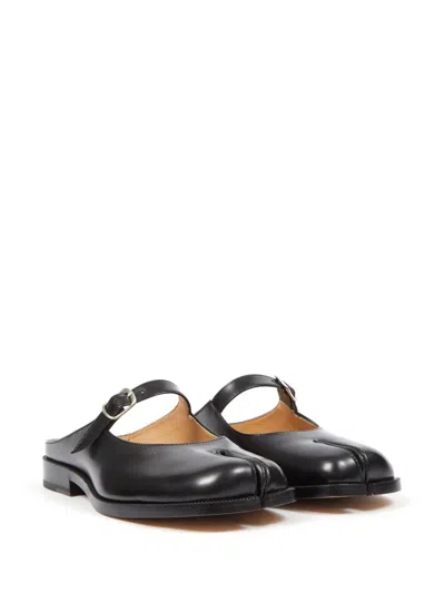 Shop Maison Margiela Tabi City Leather Mules In Black