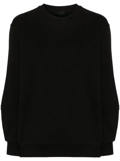 Moncler Embossed-logo Cotton Sweatshirt In Black