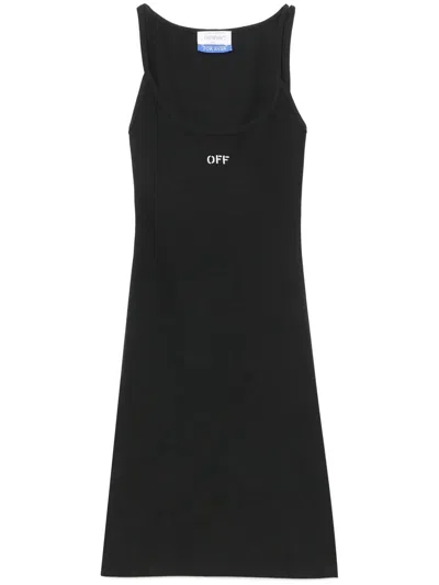 Off-white Off-embroidered Ribbed Minidress In Multicolor