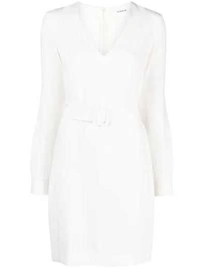 P.a.r.o.s.h V-neck Belted Minidress Cut-out Sleeves In White