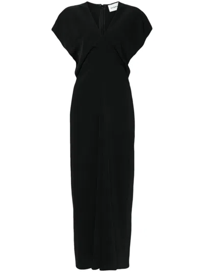 P.a.r.o.s.h Draped Cady Midi Dress In Black