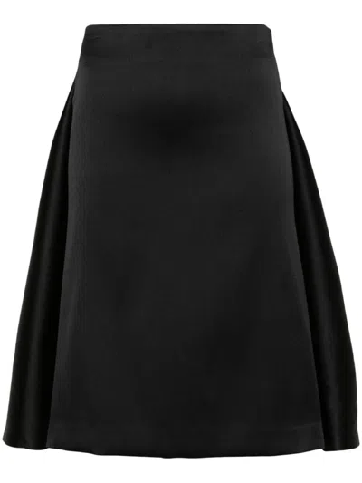 P.a.r.o.s.h Layered Detail Midi Skirt In Black