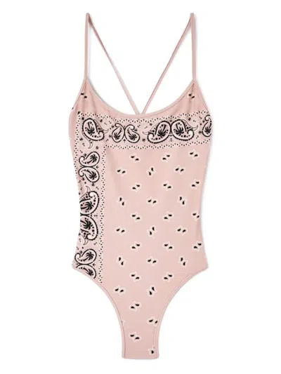 Palm Angels Paisley-print Swimsuit In Pink Pink